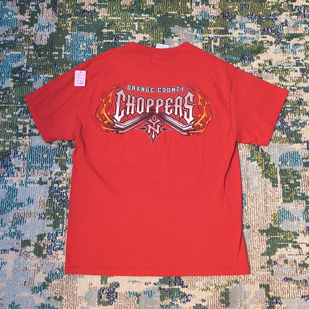 Vintage Y2K Orange County Choppers Men's Red Tee
